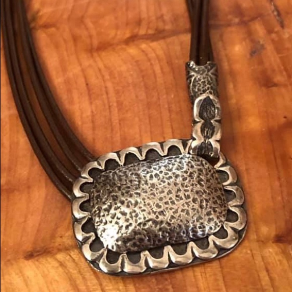 Vintage Silpada Sterling Silver and Leather Necklace N1615